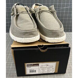 Hey Dude Men’s Wally Stretch Canvas Loafers Size 10 Beige New